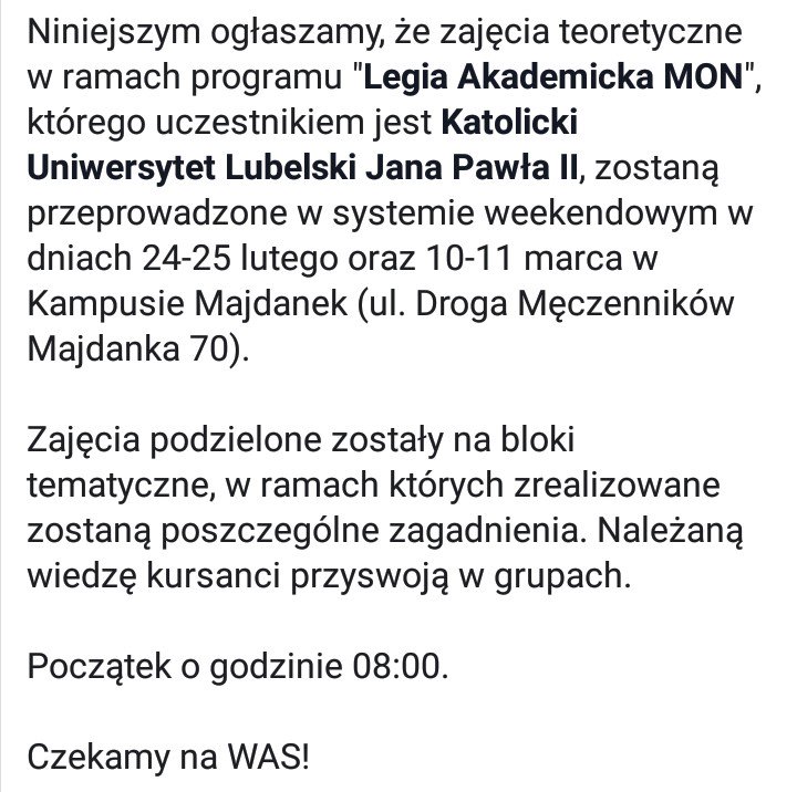 LegiaKUL's tweet photo. @legiaakademicka @MON_GOV_PL @mblaszczak https://t.co/TVkWGbw3Tg