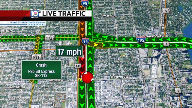 Crash on I-95 SB Express at SR-112 #traffic https://t.co/i40l6IANfx
