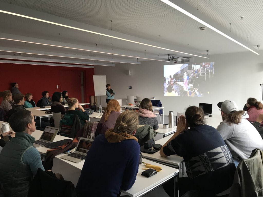 DPMLam's tweet photo. How can research contribute to political needs of #indigenous people? We need to highlight the value of indigenous and local #knowledge for #transformations in the #climatechange debate. Thanks @WeavingTies for this amazing presentation! @TDSust @LevPoints4Sust @leuphana https://t.co/L4jpCUCnCd