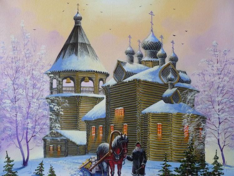 Открытки с соборами и церквями, рабочий