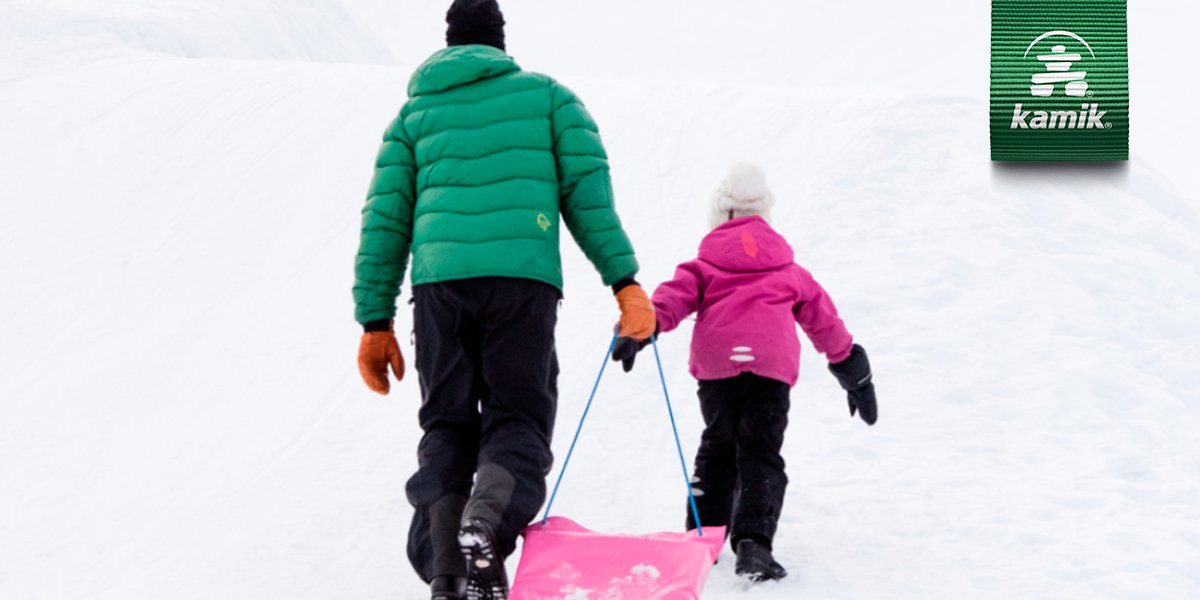 The steeper the better. Especially if dad’s pulling.

kamik.com