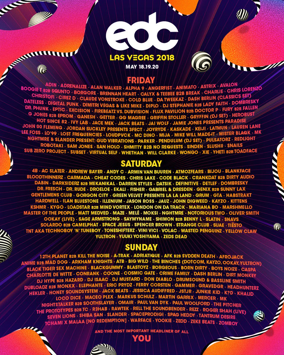 Welcome to EDC Las Vegas 2018 ✌🏼❤️🌼🔊

See YOU in May! → edclasvegas.com