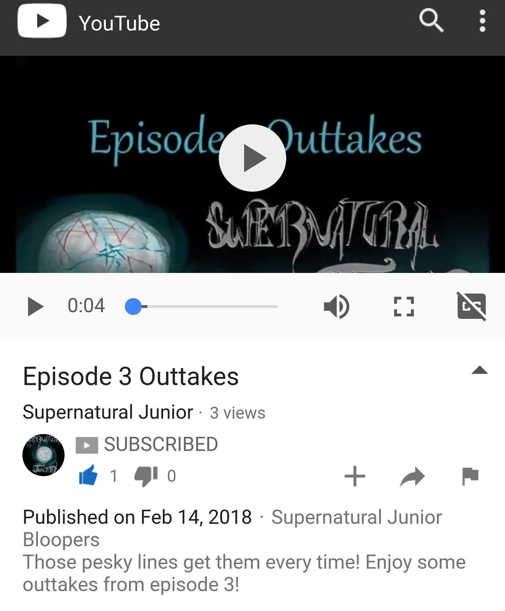 SupernaturalJr's tweet image. Episode 3 bloopers are out! Link is below! #bloopers #gagreel #messingup #funny #outtakes #actingishard #actresses #acting #webseries #link #episode3 #season1 #youtube #screenshot #picture #photo #youtubechannel #checkitout #gowatchit #supernaturaljr
(m.youtube.com/watch?v=FG29-8…)