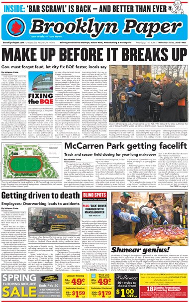 brooklynpaper's tweet photo. Changes coming to #Williamsburg's McCarren Park, a 100-pound #bagel, the return of @bartoonist’s beloved #BarScrawl, and more pack this week’s paper! #Download it here https://t.co/vb0a2w8Ul4 https://t.co/eyyv6lQEjK