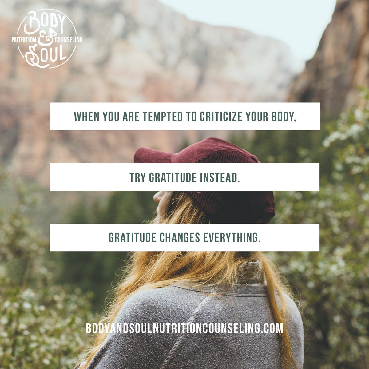 KristenBRD's tweet photo. When you are tempted to criticize your body, try gratitude instead. Gratitude changes everything. https://t.co/4tkzhyq2Go