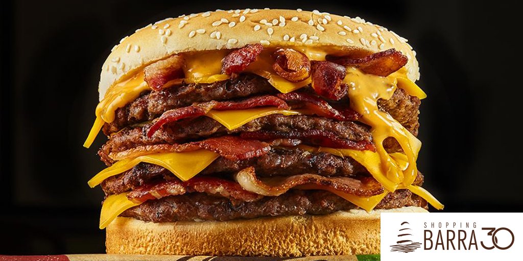 ShoppingBarra's tweet photo. O desejo do dia é Mega Stacker Atômico com bacon, muito bacon! 

Burger King | L1 Praça de Alimentação https://t.co/3KixEZJL47