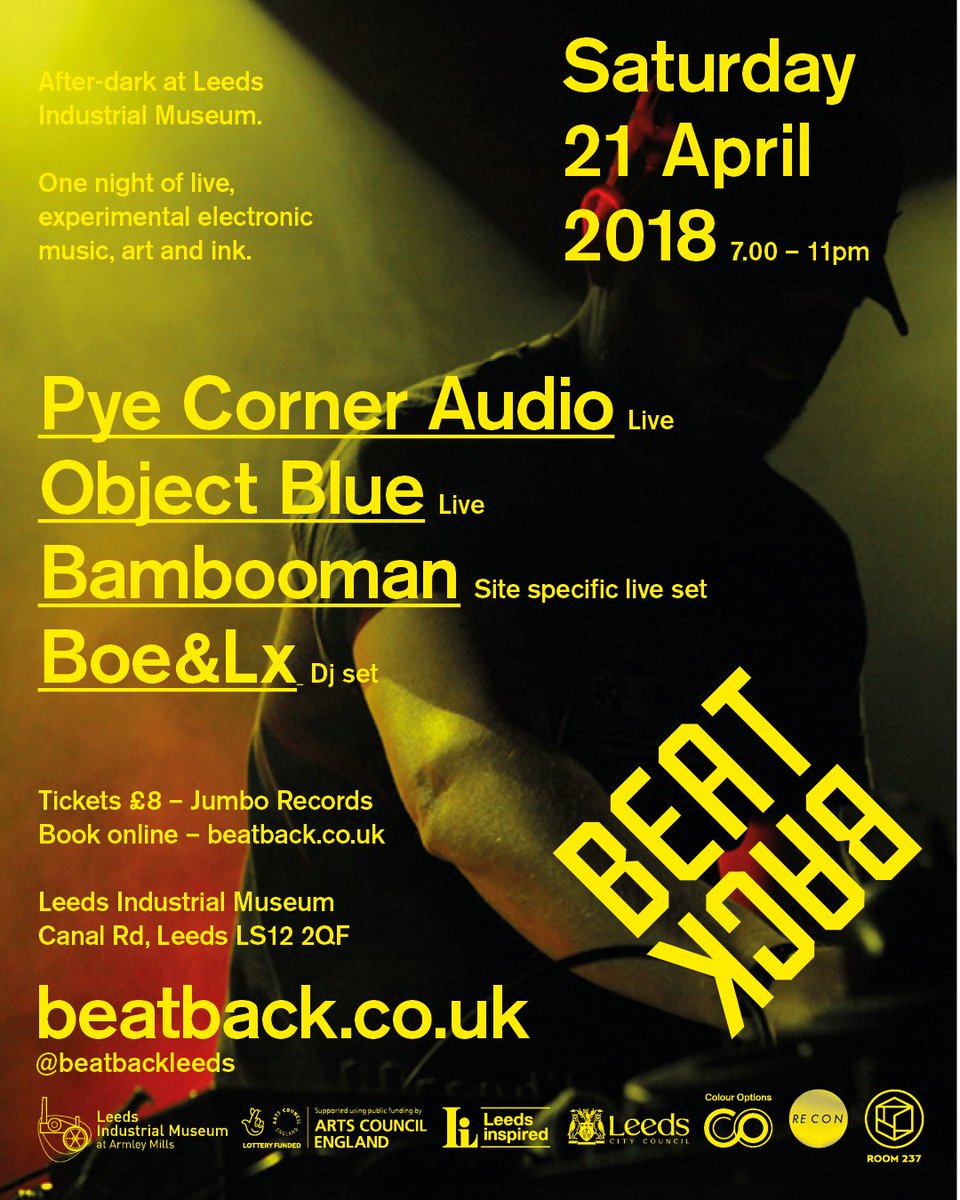 PyeCornerAudio's tweet photo. Happy to announce I’ll be playing at @BeatBackLeeds 21st April.
https://t.co/D9j0XYnAGi
#PCAlive https://t.co/Af8W8acjI8