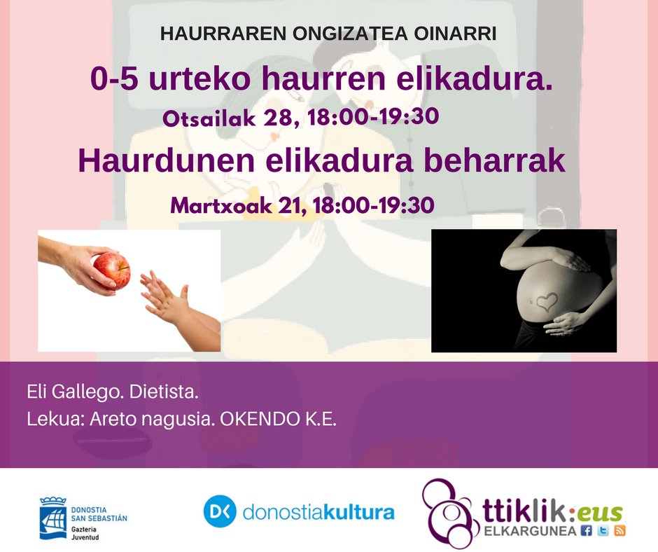heziplus's tweet photo. #Haurren #ongizatea #onarri duen "0-5 urteko #haurren #elikadura" hitzaldia @Ttiklik-ren eskutik.  Informazio gehiago: https://t.co/RjygDutRoc #heziplus #ikasmina https://t.co/QUwQ5w3v2t