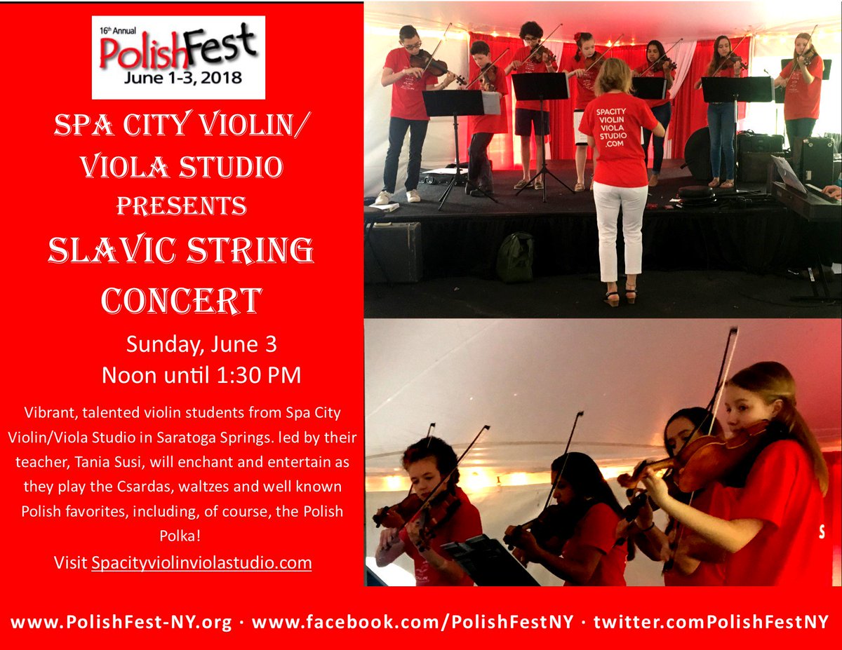 PolishFestNY's tweet photo. Announcing #Slavic #String concert at #PolishFestNY June 3 from Noon to 1:30 PM #Polka #Waltz #Oberek #Csardas #Violin #Viola #Polish #Polska #Polonia #Slovak https://t.co/jd9IYD7w5m