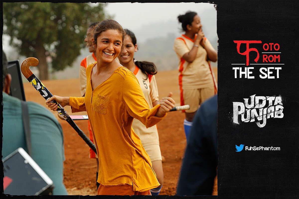 FuhSePhantom's tweet photo. The movie may have been a tad bit serious but the sets of #UdtaPunjab were definitely all smiles! #PhotoFromTheSet @aliaa08 https://t.co/OaZLloYPDv