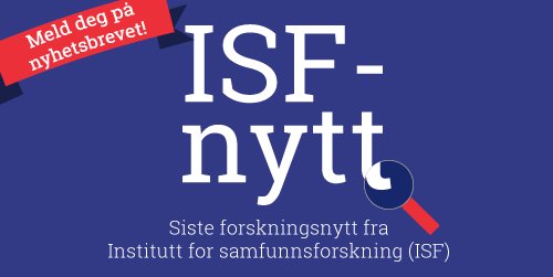 Få med deg siste nyhetsbrev fra @ISFnytt ute nå: mailchi.mp/f7da5a3e311e/n… Kjenner du noen som ønsker månedlig oppdatering på dagsaktuell samfunnsforskning? Del gjerne!👍