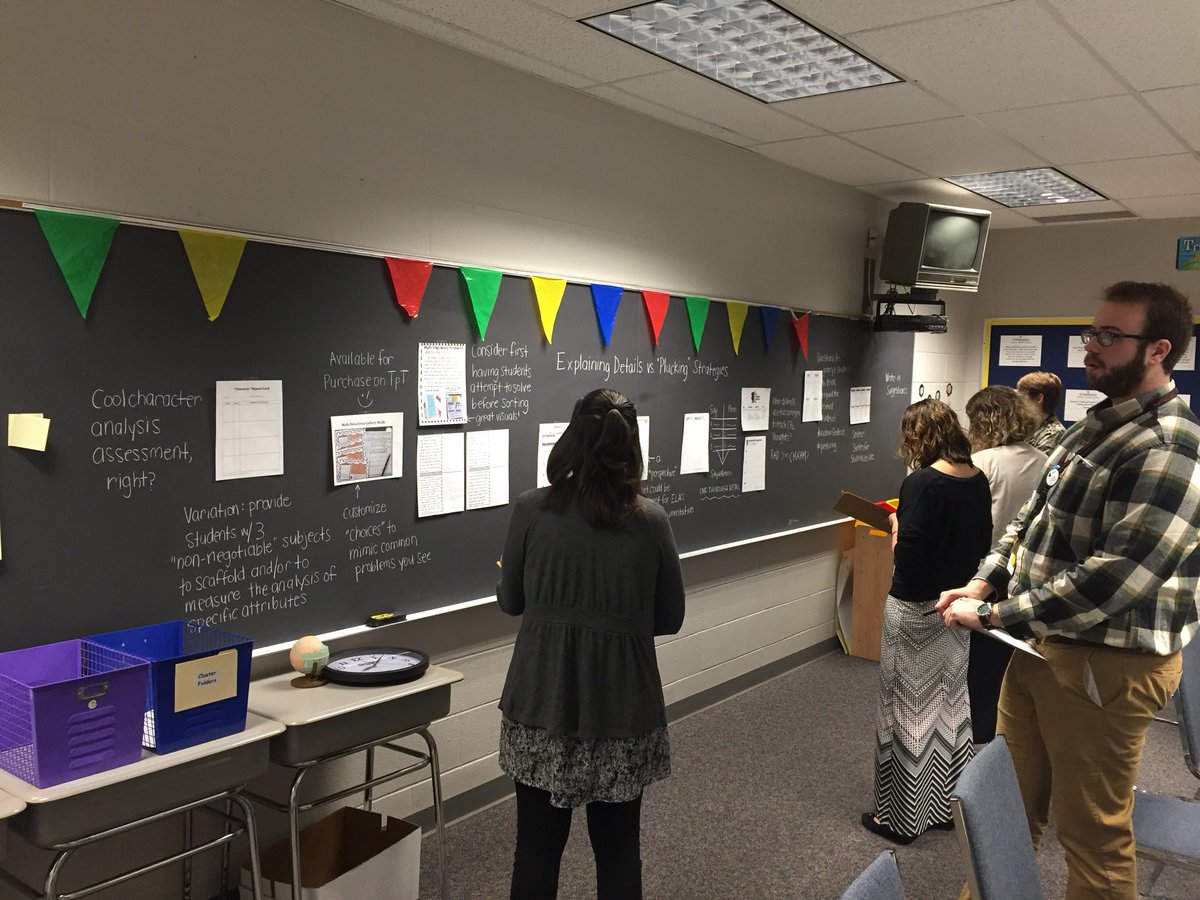 GlobalHawksDMS's tweet photo. DMS teachers participating in a gallery walk for constructed-response intervention strategies! #GoodToGreat https://t.co/eybdXgp18t
