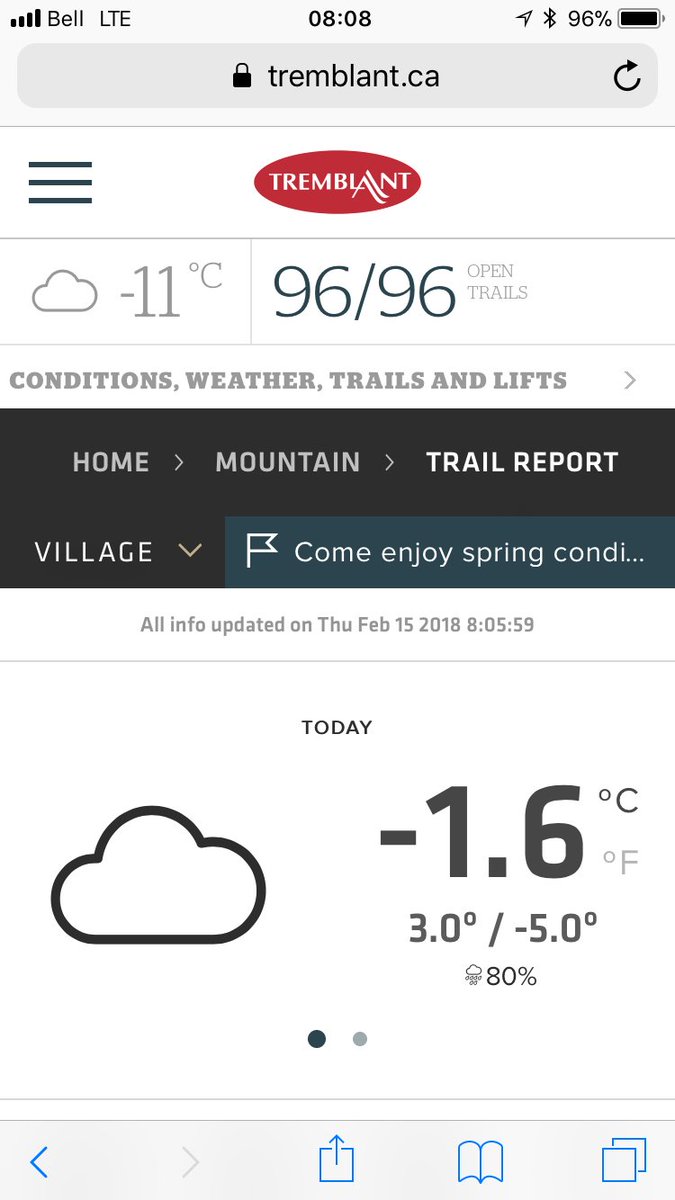 Tremblant_ski's tweet photo. Good Morning All 
A not too cold morning start the day with but limited visibility to keep you on your toes. Have a great day. https://t.co/zh03IKYtXv