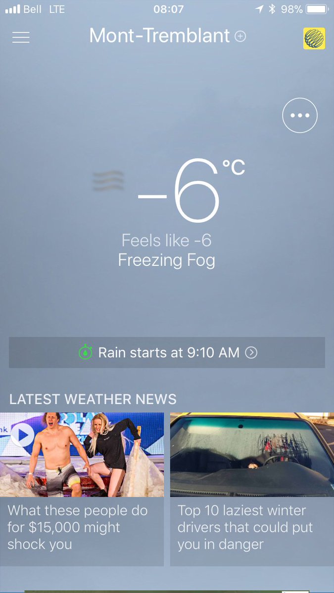 Tremblant_ski's tweet photo. Good Morning All 
A not too cold morning start the day with but limited visibility to keep you on your toes. Have a great day. https://t.co/zh03IKYtXv