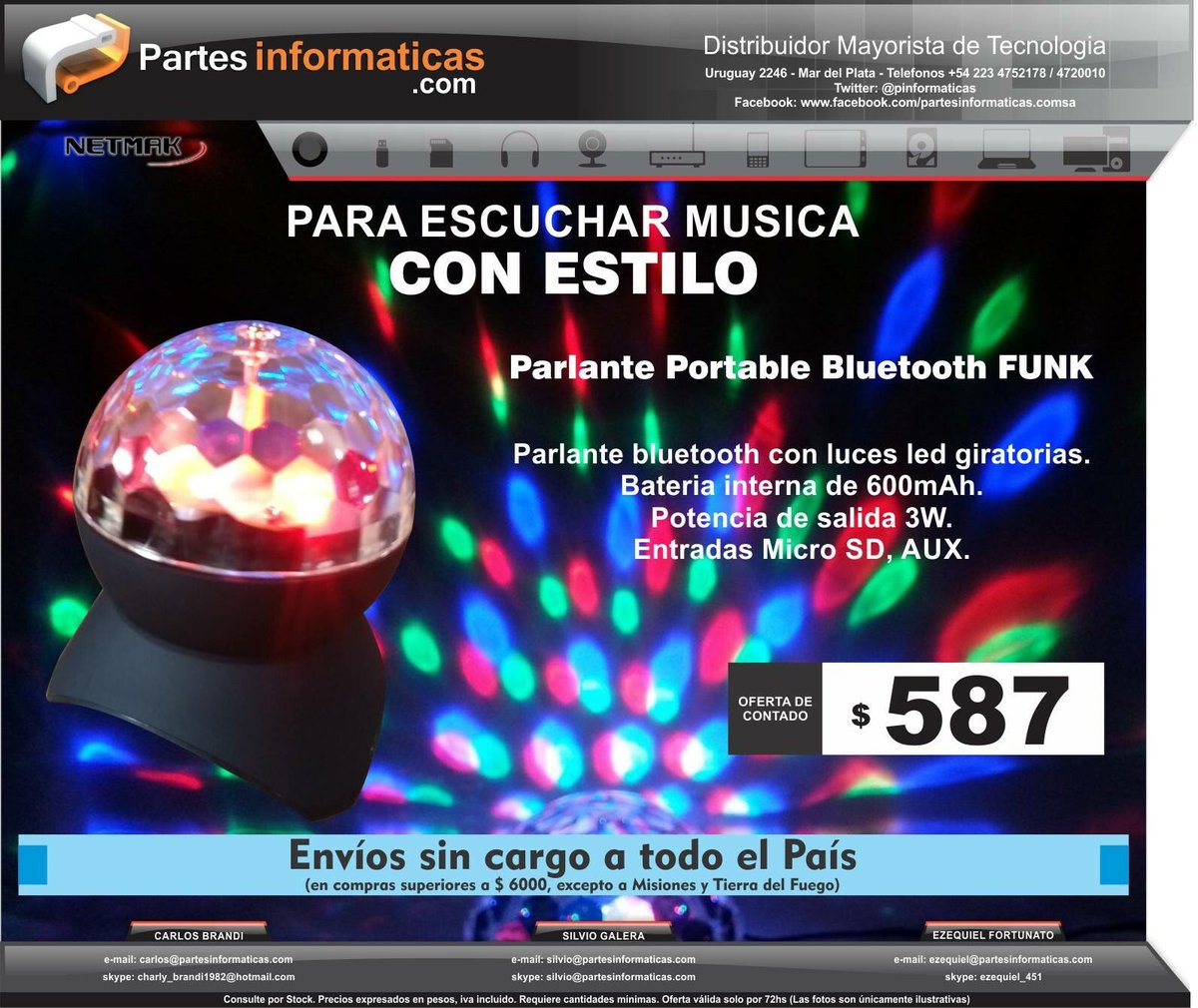 pinformaticas's tweet image. La bola loca bluetooth! - Seras el alma de la fiesta - partesinformaticas.com/parlante-netma… - #bolaloca #parlantebluetooth #compracontarjeta - #partesinformaticas