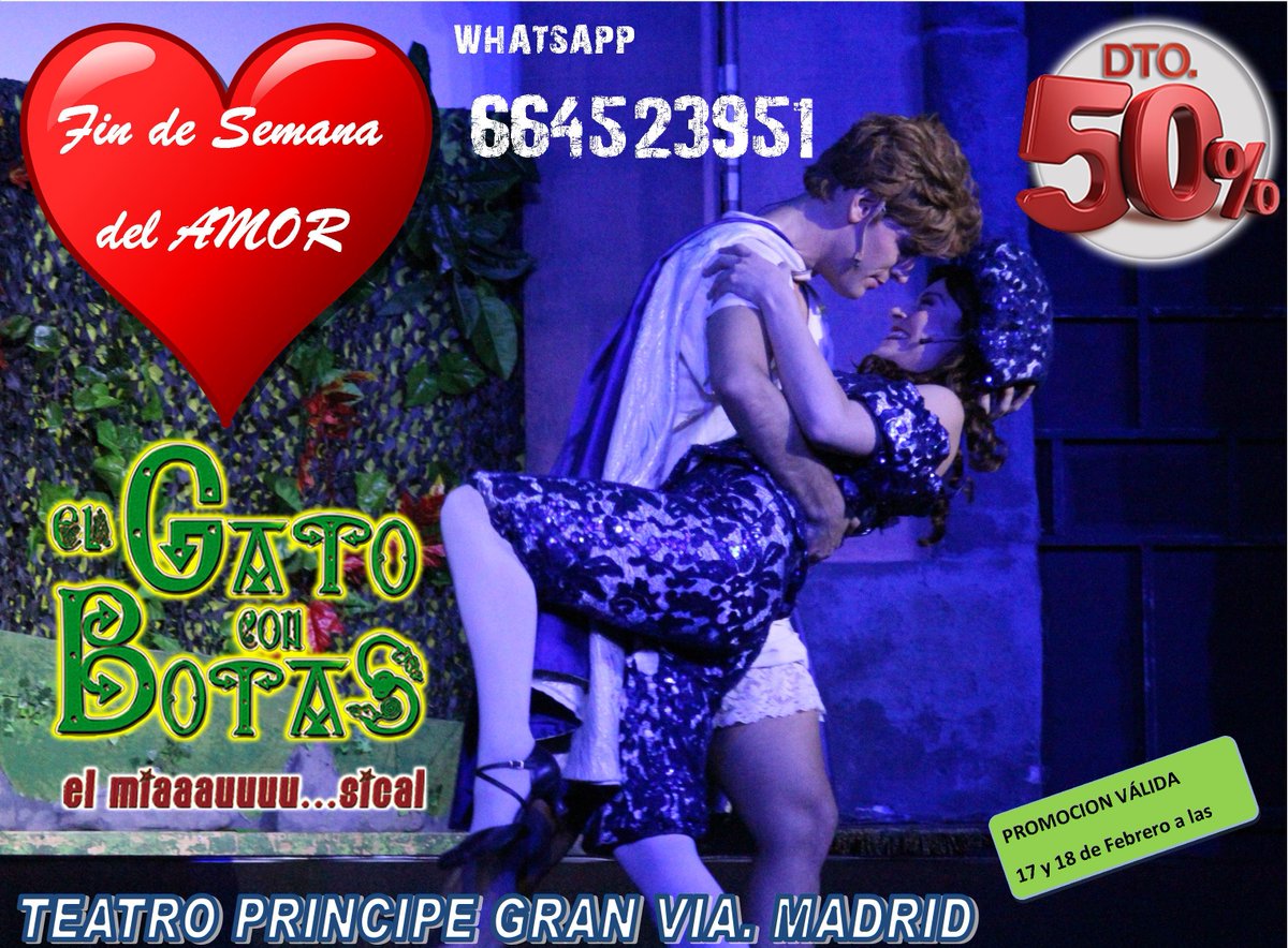 cia_lamaquineta's tweet photo. SOLO QUEDA UN DÍA ¡NO TE QUEDES SIN TUS #ENTRADAS AL 50% DE #DESCUENTO PARA ESTE FIN DE SEMANA.
#PROMOSEMANAL #FINDESEMANADELAMOR #niños #musical #ocio #teatro #madrid #granvia #familiar #amor 
TE LO PONEMOS FACIL, ENVÍA WHATSAPP Y RESERVA LAS TUYAS !!! 664 52 39 51 https://t.co/RoWpsZ2Sqc