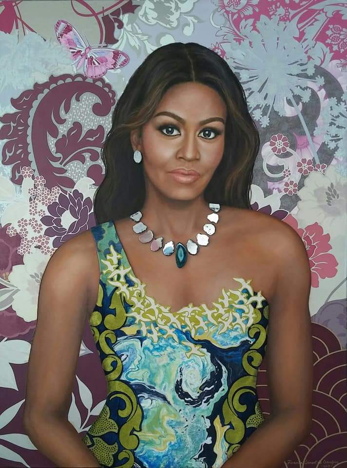 singletonnewman's tweet photo. @MichelleObama 
Artist: @artbyflorencia Florencia Clement de Grandprey

#fineart #MichelleObama #michelleobamaportrait #smithsonianmuseum #potrait https://t.co/rVdXA4XYHS