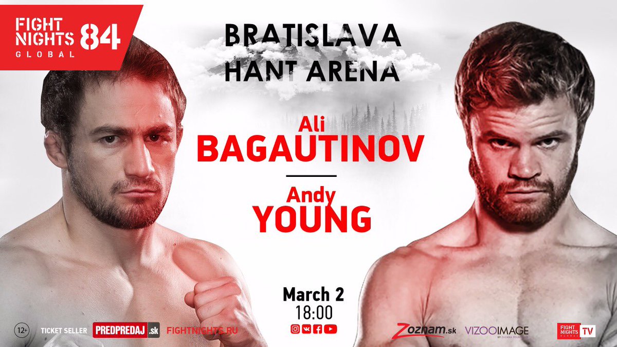 fngmma's tweet photo. 🔥📃FIGHT NIGHTS GLOBAL 84.
🗓March 2, Bratislava, Hant Arena.
✔️Co-main event. 56.7 kg.
🇷🇺Ali Bagautinov (Russia) - 🇬🇧Andy Young (Northern Ireland). #FNG84 @MMAjunkie @MMAFighting @MMAoctagon_ru https://t.co/KNNPhaR0cO