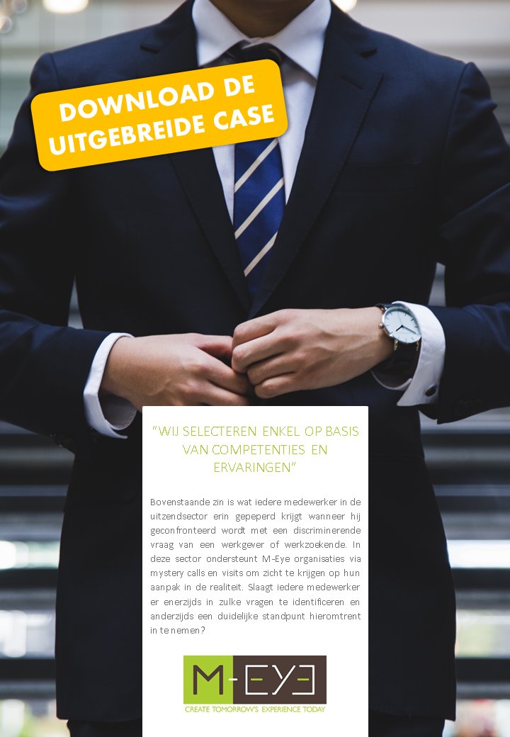 MEyeExperience's tweet photo. Mystery Calling en discriminatie in de uitzendsector? We hebben er ondertussen heel wat ervaring mee. Lees en download hier onze case! https://t.co/0qT01r65OA https://t.co/1UvqUZKaqP