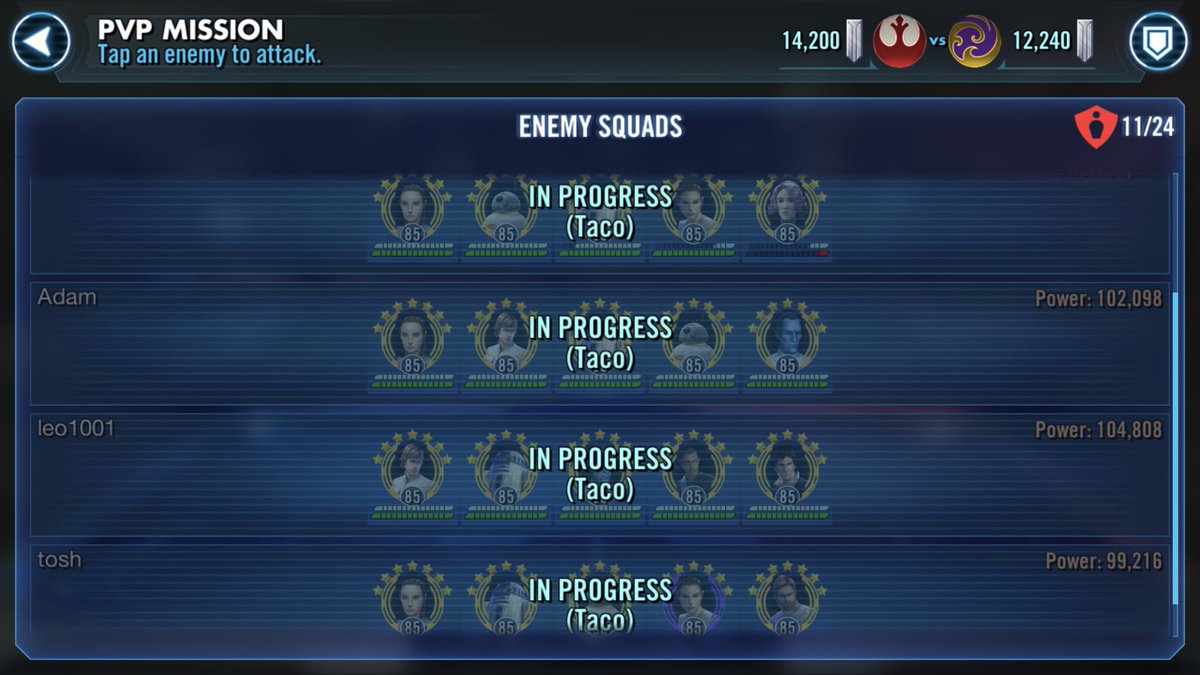 taco5056's tweet photo. #tbt to when I won that one #territorywar all by myself 😉 #swgoh #StarWarsGalaxyofHeroes https://t.co/Q29xzejz3K