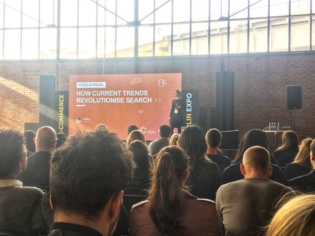 DamconGmbH's tweet photo. "Why don't we stop searching and start finding?" - Tina Nord von @Zalando 
#ecommerceberlin #ecommberlin #ecommexpo https://t.co/oYtk1mGXcr