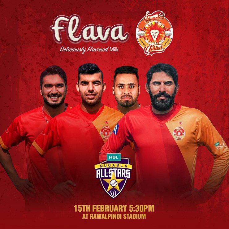 HaleebOfficial's tweet photo. FLAVA supports Islamabad United for today's game in Rawalpindi. Shine on and make us proud!

#Flava #IslamabadUnited #ISLU #Cricket #Rawalpindi #PSL3 #BurstOfDeliciousness #FlavoredMilk https://t.co/bGQcvZMuH0