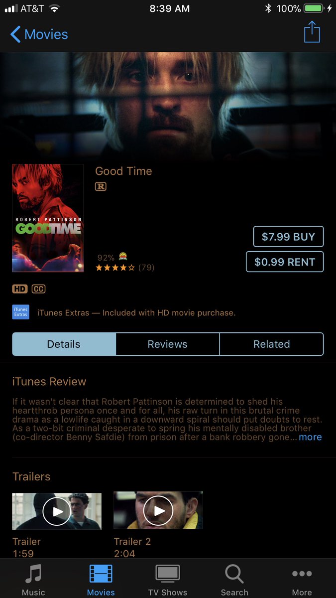 If you’re an ITunes-guy, <a href="/GoodTimeMov/">Good Time</a> is now the “.99cent movie of the week” in the words of Justin Timberlake working for <a href="/McDonalds/">McDonald's</a> “I’m loving it.”