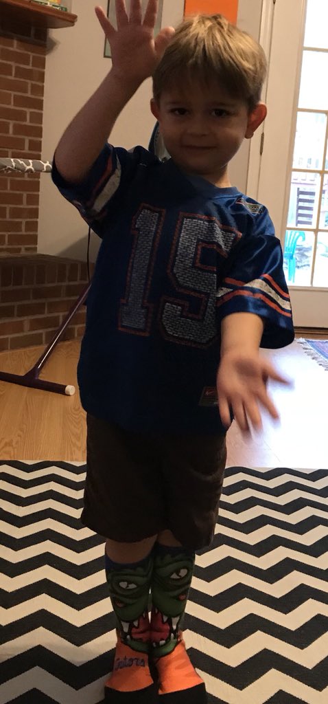 TheJackCall's tweet photo. When you live in Tallahassee and it is #OrangeandBlue day you have to represent we hope that everyone has a #GatorDay @ScottStricklin @CoachDanMullen @DannyWuerffel @TimTebow @SECG8or @WillMilesSEC https://t.co/u02qopmaYs