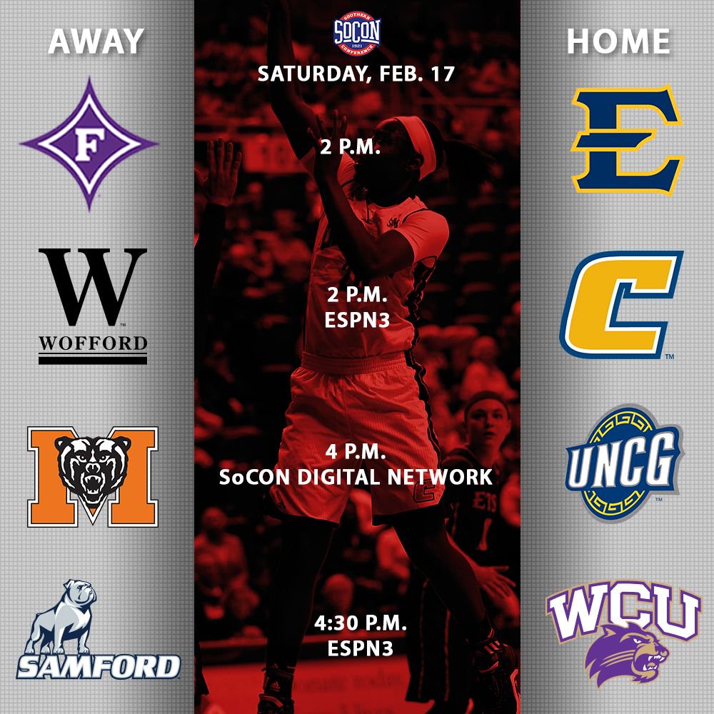Southern Conference on Twitter: "Thursday and Saturday action for women