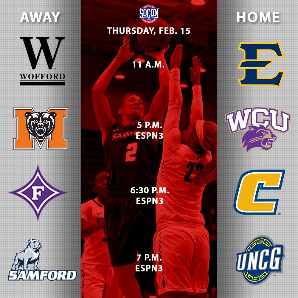 Southern Conference on Twitter: "Thursday and Saturday action for women