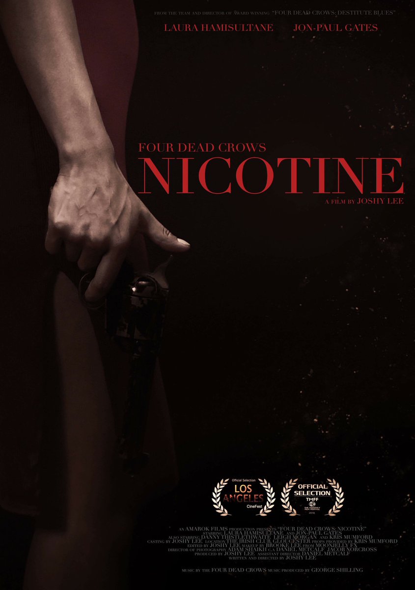 OUT TOMORROW! 
-
<a href="/JoshyLee_/">Joshy Lee</a> <a href="/FourDeadCrows/">Four Dead Crows</a> <a href="/jpgates/">JON GATES</a> @StinkyCrow 
-
#MusicVideo #Nicotine #SmokingKills #Award #Nominated #BestMusicVideo #Fire #ComingSoon #ReleaseDate #Killer #BonnieandClyde #FourDeadCrows #Guns #Revolver #Gangster #2nominations #BadGirl