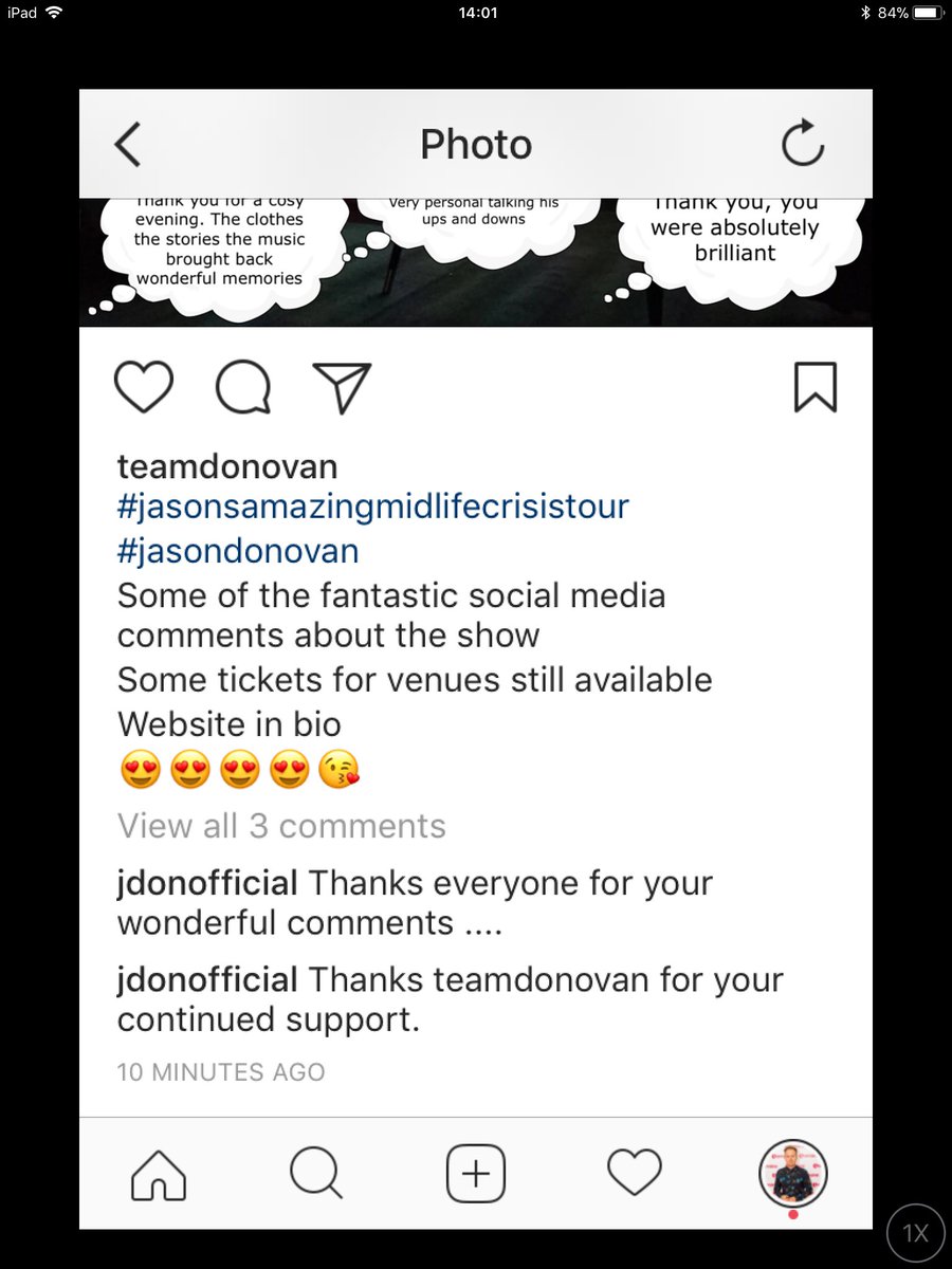 teamdonovan_'s tweet photo. @JDonOfficial appreciated all the fantastic comments about his #JAMCT tour 😍😍 https://t.co/AF2L9VMlAe