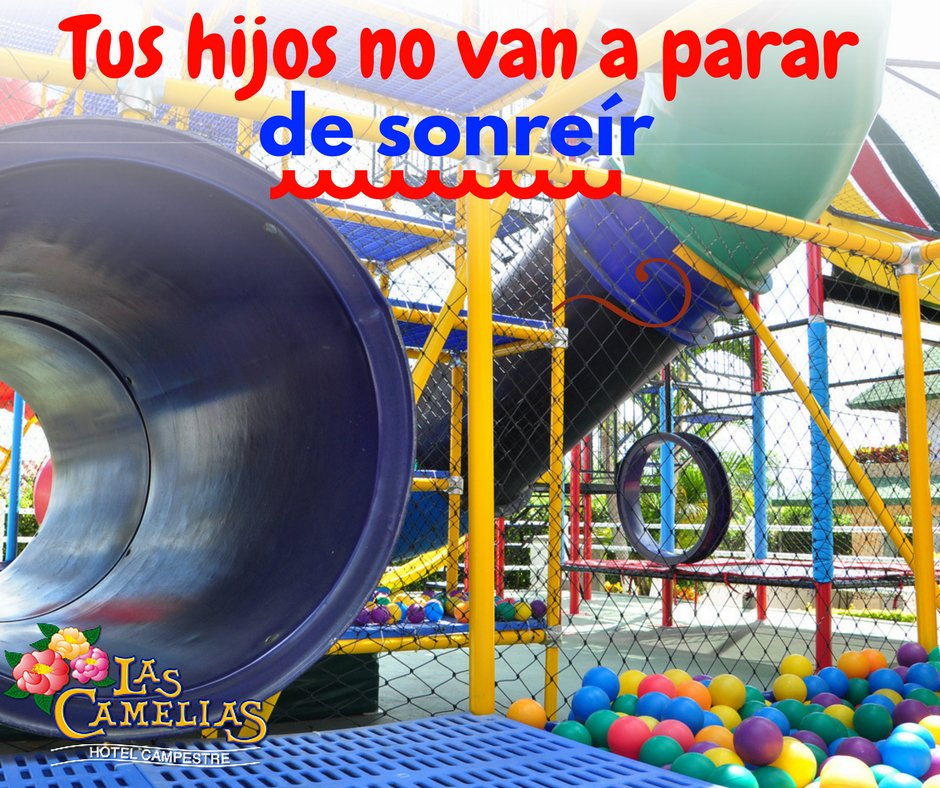 Tus hijos no van a parar de divertirse y sonreír en el #Parqueinfantil Camelandia, donde podrán sumergirse en la #piscinadepelotas y deslizarse por los toboganes.

#Hotel #vacaciones #diversión #familia #familytime #Colombia #buenosdías #juegos 

camelias.com.co