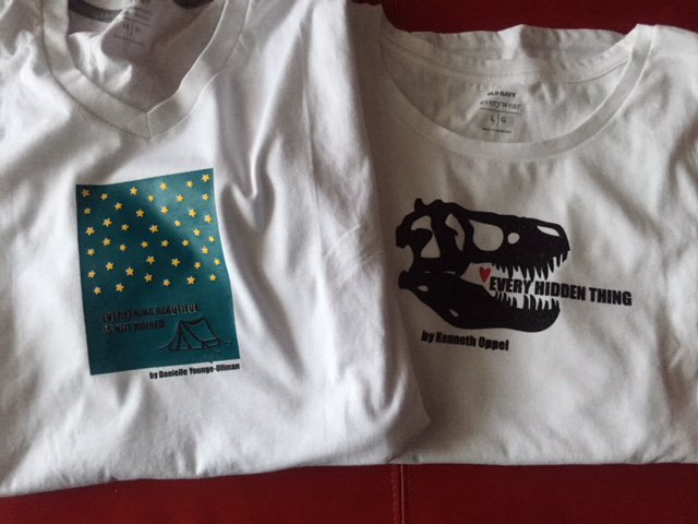 TheSJAMLibrary's tweet photo. Book Club tshirt prizes for tomorrow's meeting! #EveryHiddenThing by @kennethoppel  and #EverythingBeautifulisNotRuined by @DanielleYUllman 
One more night to read. Two more days to check in. Three #WhitePine2018 meetings soon to be complete! #JustReadIt #GoSJAM https://t.co/P6N8Q18Wz2