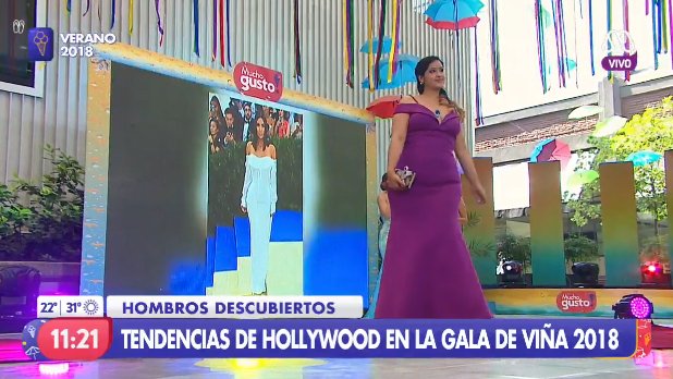MuchoGustoMEGA's tweet photo. Bellos vestidos que son tendencia a nivel mundial: @EugenialemosOK nos trae a #LaModaMG los diseños top que serán protagonistas en la #GalaDeViña2018 #MuchoGusto https://t.co/J2HNDmSy60
