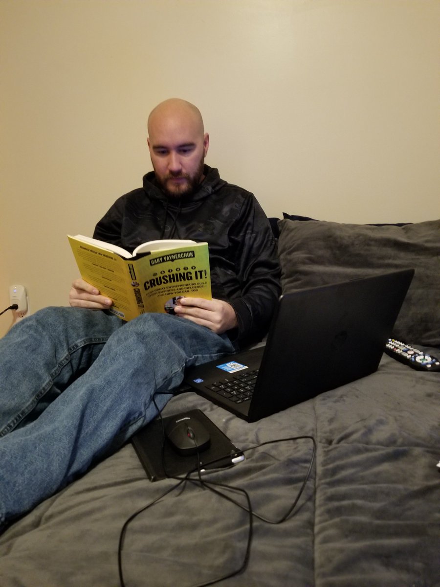 tdolbs's tweet photo. On an early spring break reading #CrushingIt by @garyvee #PickMeGary https://t.co/fhu03jv9Fh