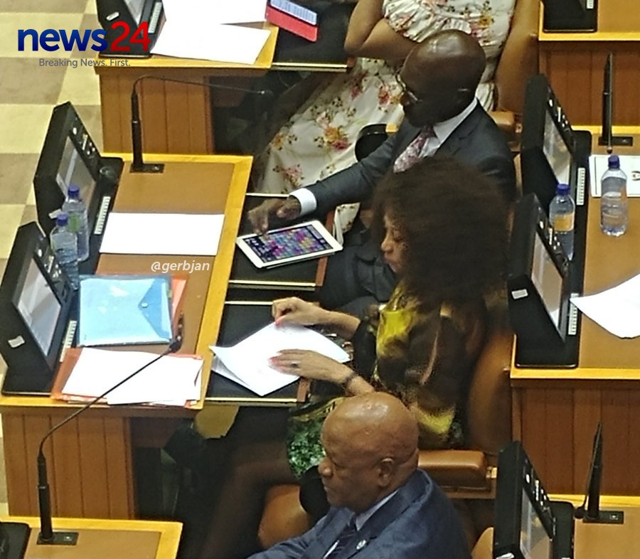 News24 🇿🇦 (@news24) on Twitter photo News24 journalist <a href="/gerbjan/">Jan Gerber</a> spotted Finance Minister Malusi Gigaba absorbed in a game on his tablet during #PresidentElection today! What do you think he was playing? 🤔 News24 journalist <a href="/gerbjan/">Jan Gerber</a> spotted Finance Minister Malusi Gigaba absorbed in a game on his tablet during #PresidentElection today! What do you think he was playing? 🤔