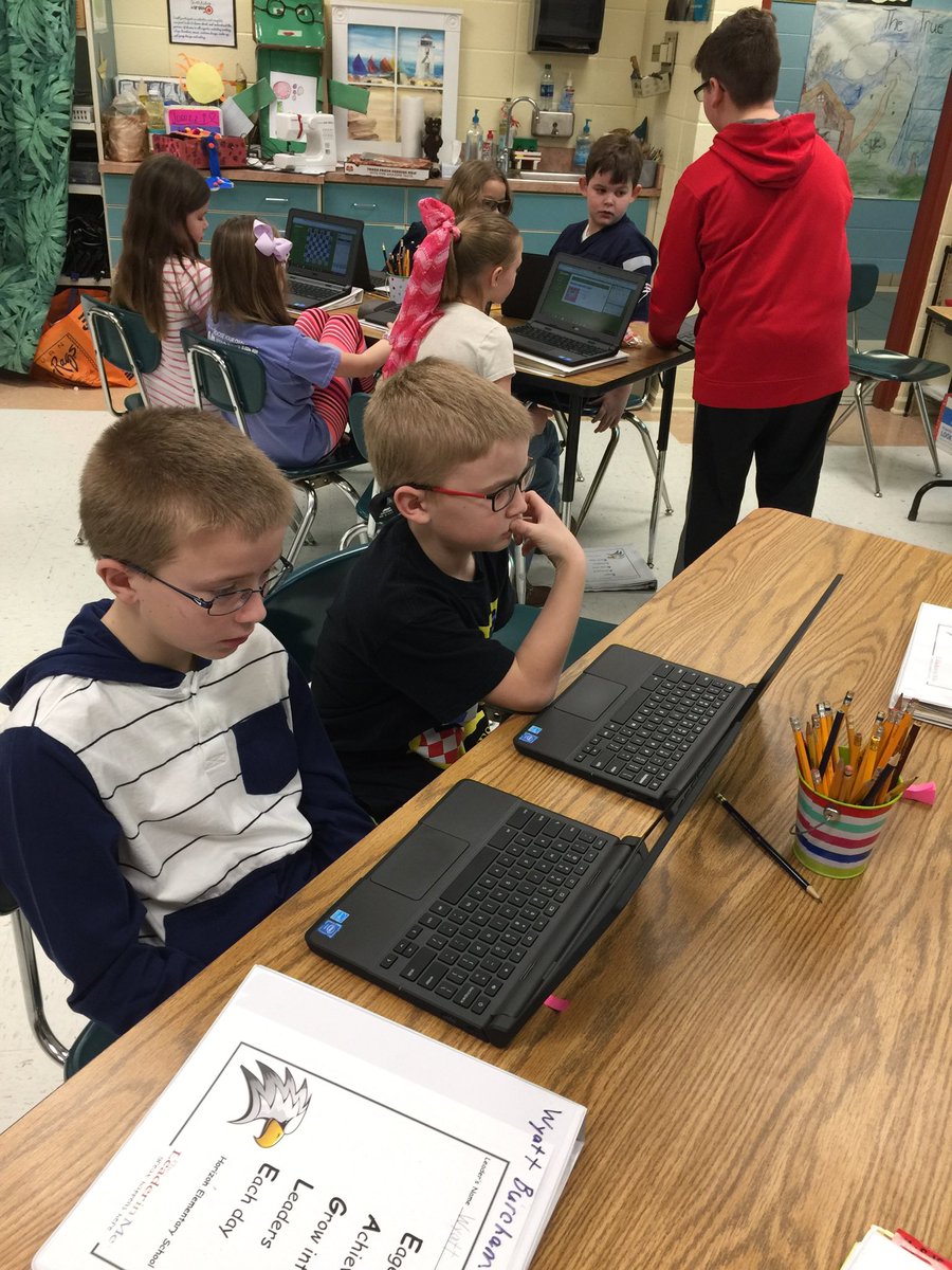 Fourth grade GE class playing an hour of chess! #HourOfChess #MCSLearn