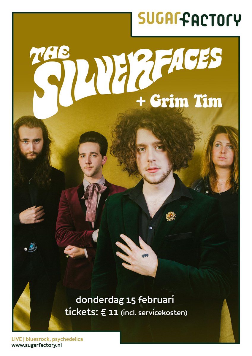Vanavond is de EP-release van <a href="/TheSilverfaces/">The Silverfaces</a> (winnaar Amsterdamse Popprijs 2013) in <a href="/SugarfactoryNL/">Sugar Factory</a>. Laat je teleporteren naar de jaren zeventig met de aanstekelijke bluesrock van The Silverfaces. Zien we je daar? 🎸🎸