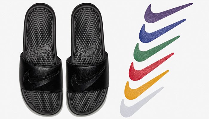 nike slides changeable swoosh