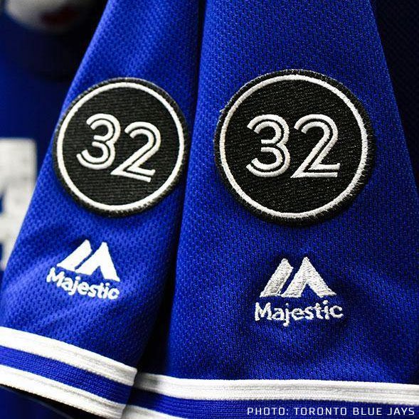 Chris Creamer  SportsLogos.Net on X: A photo of the #BlueJays Roy Halladay  memorial patch on the sleeve of their jersey has been added to our post on  their plans to retire