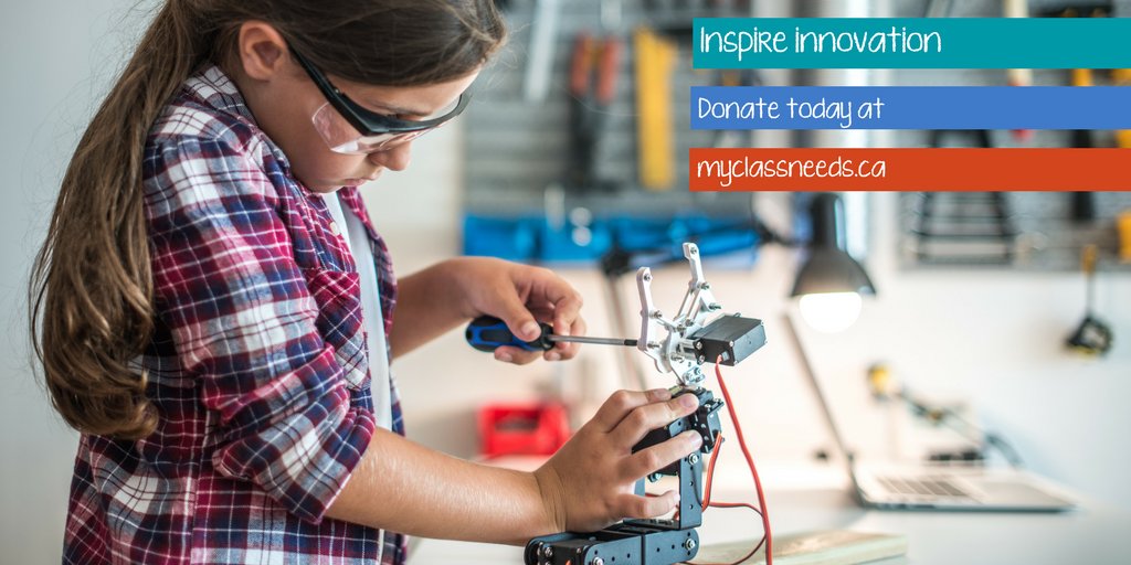 Inspire innovation in a Canadian classroom. Purchase a robotics kit for a Canadian classroom or make a donation to the Student Innovation Fund at: ow.ly/tzGv30iphRi #edchat