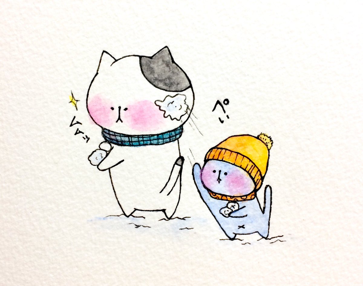 おこにゃん En Twitter 雪でもイタズラ 雪 イタズラ 寒い 猫 ネコ ねこ イラスト 可愛い 手描き 癒し 絵描きさんと繋がりたい イラスト好きな人と繋がりたい Cats