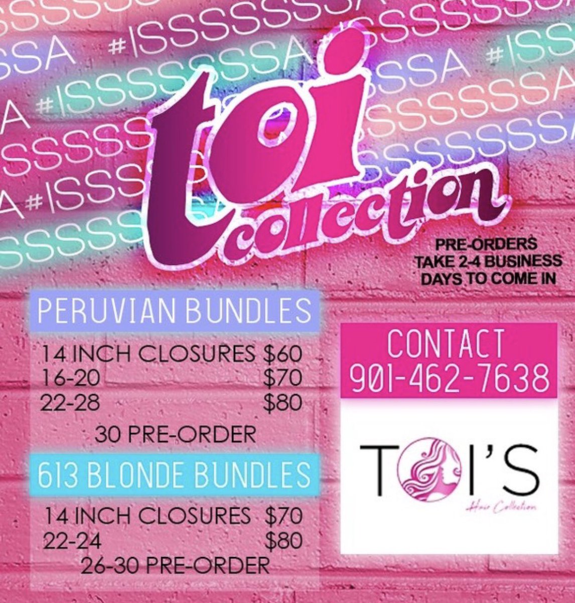 TOIstoryy_'s tweet photo. #IssssssaToiCollection💕💕💕
ALL INCHES ARE NOW AVAILABLE✨ Peruvian Bundles
14 inch closures $60
16-20 $70
22-28 $80
30 Pre- Order
613 Blonde Bundles
14 inch closures $70
20-24 $80
26-30 Pre-Order
All Pre-Orders take 2-4 business days to come in 😊 https://t.co/MCKU9u6Uvu