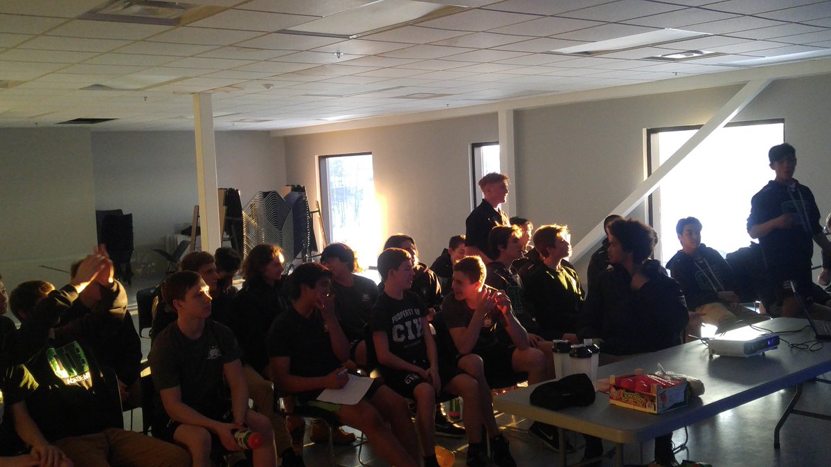 CIHAcademy's tweet photo. Our boys had a little fun yesterday after school! We had a special guest, @mollymorganrd, who is a Registered Dietitian with the @Senators. She organized a game of Jeopardy that quizzed the boys with health related questions. As always, the competitive juices were flowing! https://t.co/fE64jhsYri