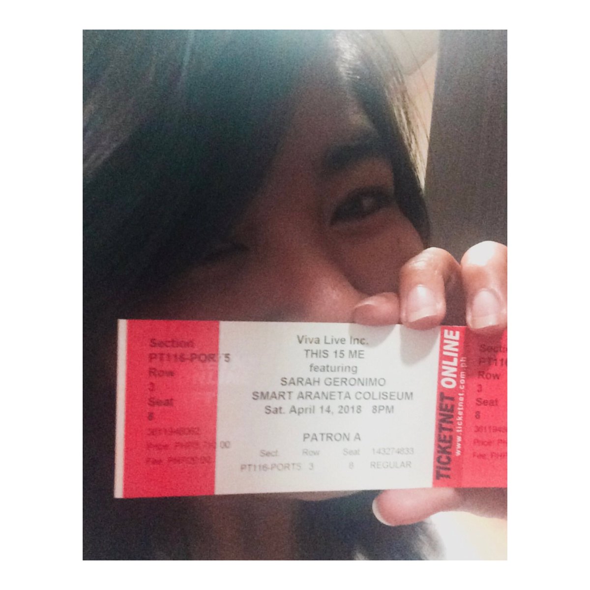 mtaprille18's tweet photo. This is it! Got already my ticket! And I really can’t hide my happiness.🙈😍
@JustSarahG ❤️
#SGThis15Me 
#Fangirl 💕
#Goalsfor2018
#BucketList ✅
#ThankYouLord 🙏🏻 https://t.co/KjcEmVfdvW