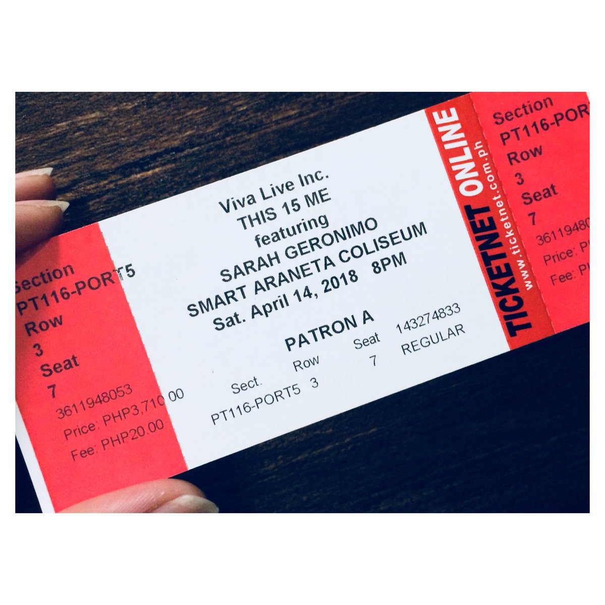 mtaprille18's tweet photo. This is it! Got already my ticket! And I really can’t hide my happiness.🙈😍
@JustSarahG ❤️
#SGThis15Me 
#Fangirl 💕
#Goalsfor2018
#BucketList ✅
#ThankYouLord 🙏🏻 https://t.co/KjcEmVfdvW