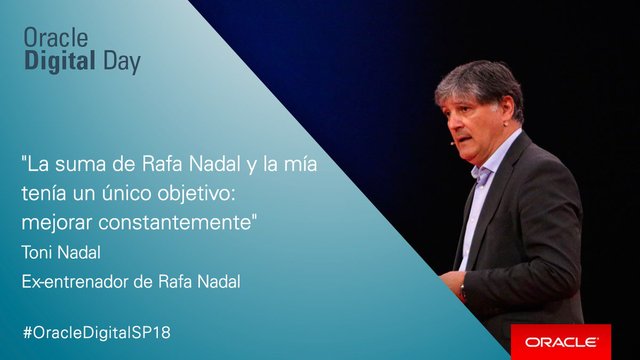bherenci's tweet photo. "Nunca una excusa nos hizo ganar un partido", Revive la charla inspiradora de Toni Nadal en #OracleDigitalSP18 https://t.co/3Zn9TjuJK3 https://t.co/bC0mU5ng00