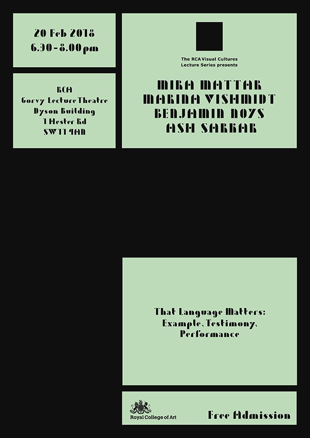 RCA_VCLectures's tweet photo. Coming up >>> Tuesday Open to all #MiraMattar #MarinaVishmidt #BenjaminNoys #AshSarkar - 6.30pm at Gorvy Lecture tTheatre in Battersea @RCA @RCAartshuman @RCA_CAPractice @juancruz_rca @RCADesRes @pwthompson_RCA https://t.co/MrhIoX2DFB