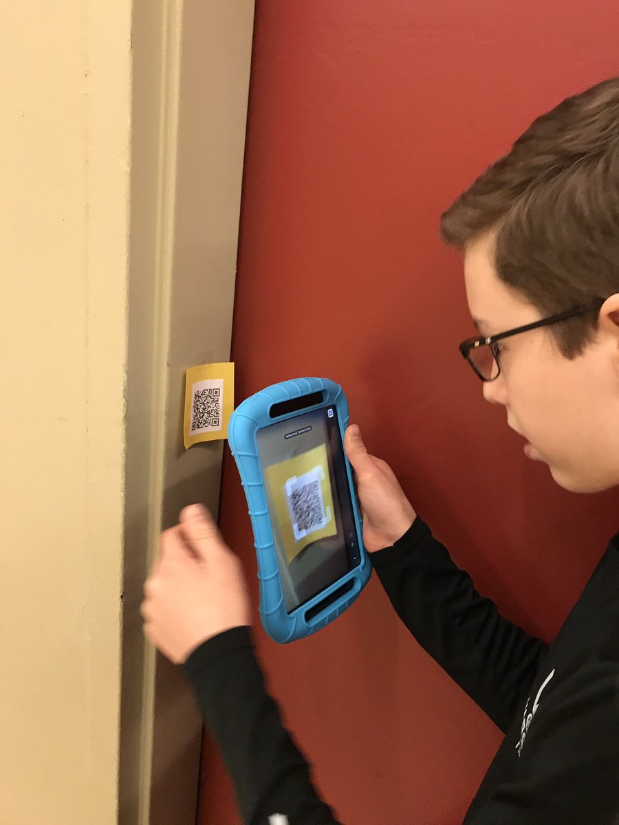 mrsshaunnadale's tweet photo. QR coding scavenger hunt! The halls are over run with students looking for math questions! What a blast!! #mathday2018 @SWATigers https://t.co/jyqCtvvERR